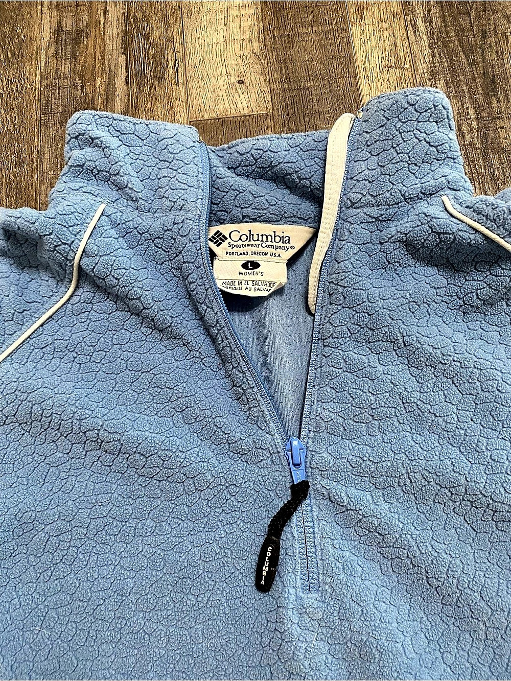 Columbia Jasper Ridge Pebbled Fleece Quarter Zip Pullover Blue Large - Picture 3 of 9